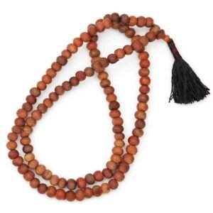 10mm Tamarind Wood Buddhist Prayer Bead Necklace Black Tassel
