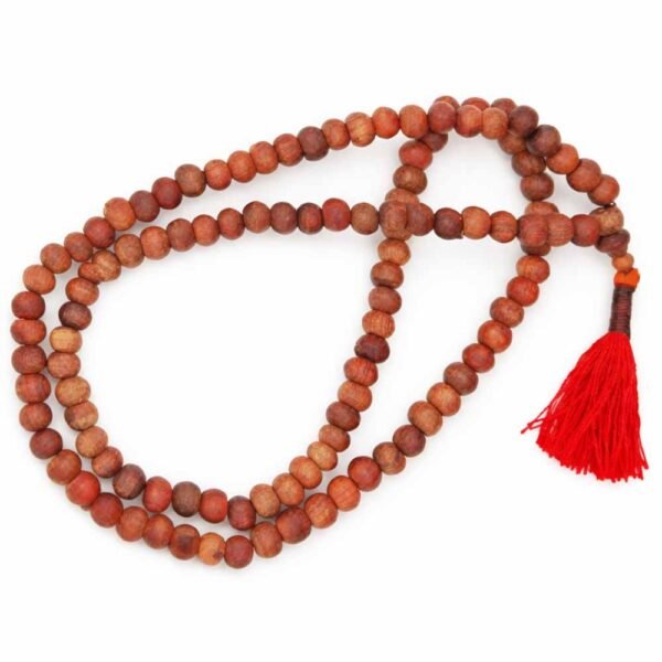 10mm Tamarind Wood Buddhist Prayer Bead Necklace red Tassel