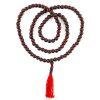 12mm Red Narra Wood Buddhist Prayer Beads Necklace Red Tassel