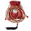 8mm Narra Wood Buddhist Prayer Bead Necklace with Bag Black Tassel
