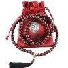 8mm Red Narra Wood Buddhist Mala Bead Necklace Black Tassel bag