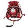 8mm Red Narra Wood Buddhist Prayer Beads Necklace Black Tassel Bag