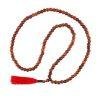 12mm teak wood Buddhist Prayer Bead Necklace Red Tassel