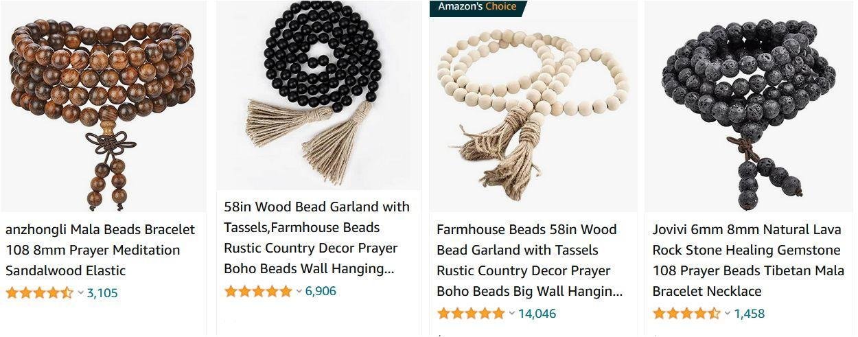 58in Wood Bead Garland With Tassels,farmhouse Beads Rustic Country