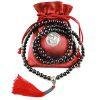 Black Onyx Buddhist Prayer Bead Mala Necklace Red Tassel box
