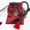 Black Wood Buddhist Prayer Beads Red Tassel with Bag