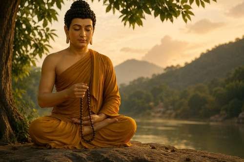 Buddha using Prayer beads