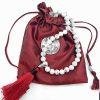 Howlite Buddhist Mala Bead Necklace Red Tassle bag
