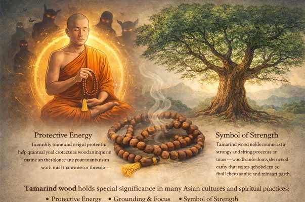 Tamarind 108 Bead Wood Buddhist Mala Prayer Beads Silver Guru 1 Tamarind Wood Buddhist Mala