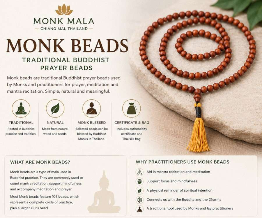 Monk Blessed Genuine Buddhist Monk Beads 7 monk beads necklace