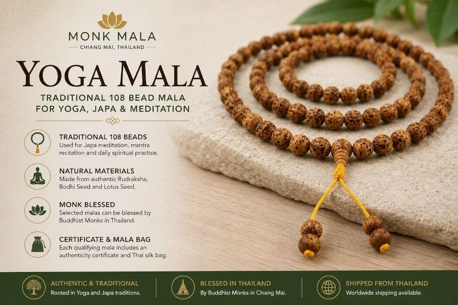 108 Bead Genuine Yoga Mala Necklace 6 yoga mala beads